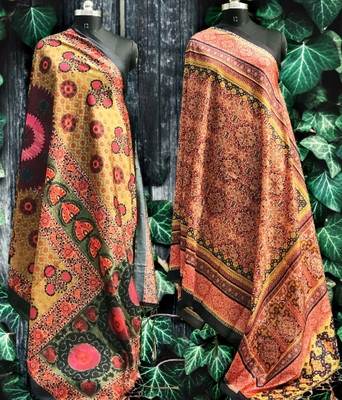 KAHIRAA WHOLETEX Art Silk Floral Print Women Dupatta