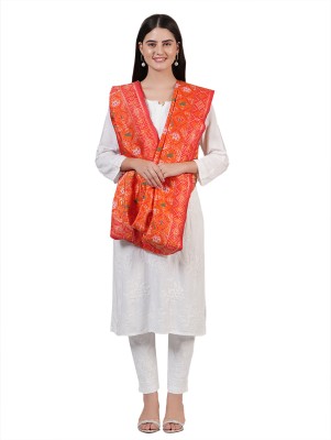 MUFFLY Pure Silk Floral Print Women Dupatta