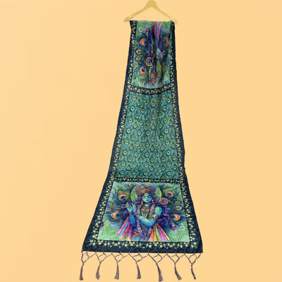 Bloviate Silk Blend Printed, Applique Women Dupatta