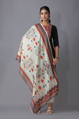 Sukalpa Silk Blend Printed Women Dupatta