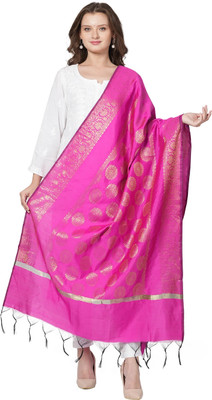 MUFFLY Silk Blend Polka Print Women Dupatta