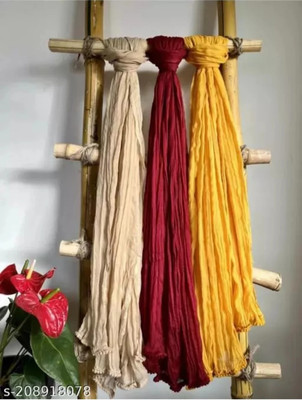 MAAN IMPEX Cotton Blend Solid Women Dupatta