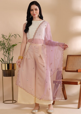 Var Vadhu Net Embroidered Women Dupatta