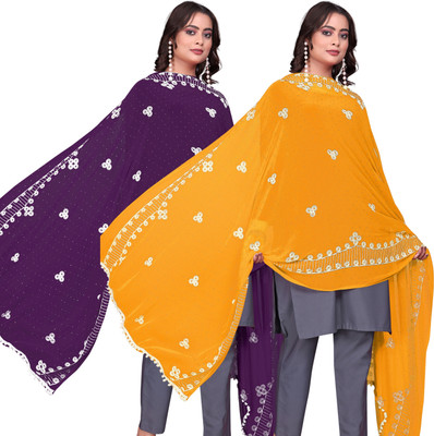 Sekmany Chiffon Embroidered Women Dupatta
