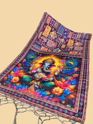Bloviate Silk Blend Printed, Applique Women Dupatta