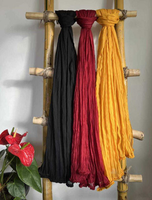 Nakoda Creation Cotton Blend Solid Women Dupatta