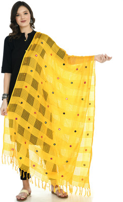 A R SILK Pure Cotton Embroidered Women Dupatta