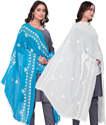 Sekmany Chiffon Embroidered Women Dupatta