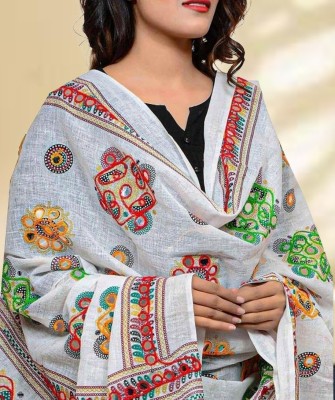 FASHION DESIGNE COLLECTION Pure Cotton Embroidered Women Dupatta