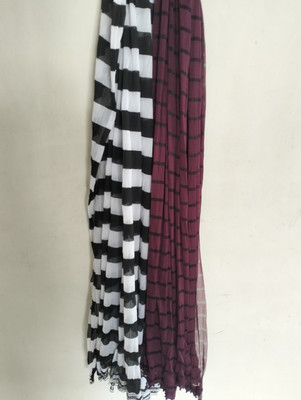 RoundX Cotton Silk Printed, Self Design Women Dupatta