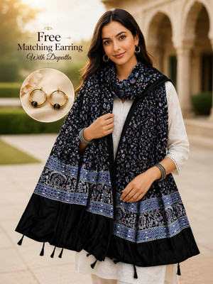 Dripdin Cotton Blend Floral Print Women Dupatta