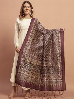 AKSHADEEP Poly Chanderi Printed Women Dupatta