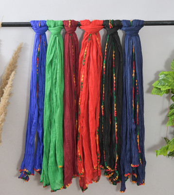 Nakoda Creation Pure Cotton Solid Women Dupatta