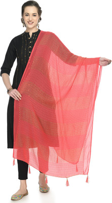 A R SILK HANDLOOM Chiffon Self Design Women Dupatta