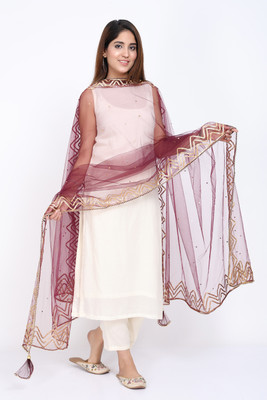 Trendz Hack Net Embellished Women Dupatta