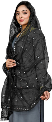 Sekmany Net Embellished Women Dupatta