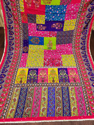 Samrthyafashion Silk Blend Printed Blouse Material