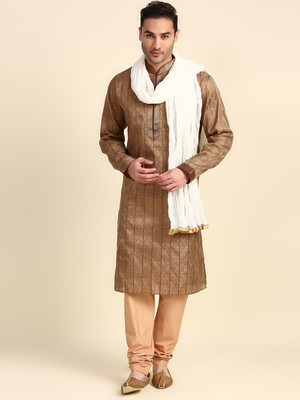 DUPATTA BAZAAR Silk Blend Solid Men Dupatta