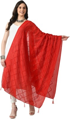 A R SILK DUPATTA HUB Poly Chanderi Self Design Women Dupatta