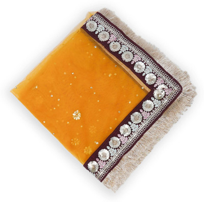 MS CREATIONS Net Embroidered, Embellished Women Dupatta