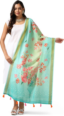 SEIKETSU Linen Blend Printed Women Dupatta