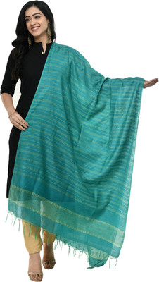 A R SILK Pure Cotton Striped Women Dupatta