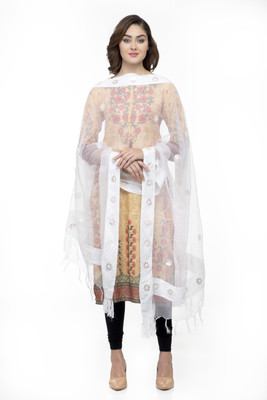 A R SILK Organza Embroidered Women Dupatta