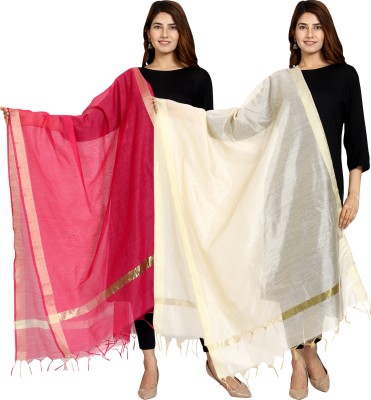 AROOPA Cotton Silk Solid Women Dupatta