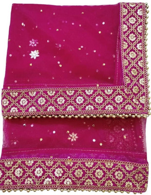 viaan world Net Embroidered Women Dupatta