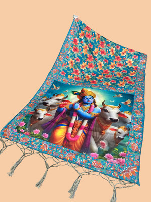 Bloviate Silk Blend Printed, Applique Women Dupatta