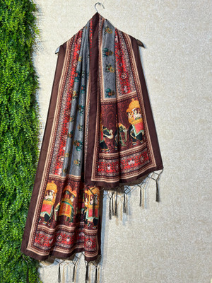 KAHIRAA WHOLETEX Cotton Silk Printed Women Dupatta