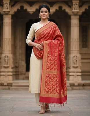 Urban Kanya Silk Blend Floral Print Women Dupatta