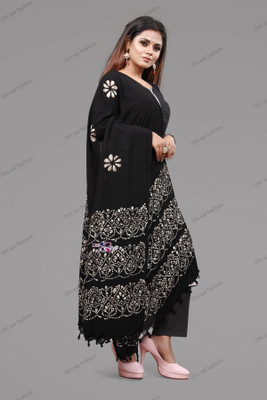 Om Sai Fashion Cotton Blend Solid Women Dupatta