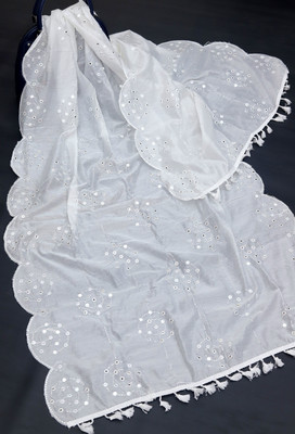FABOZA LIFESTYLE Cotton Blend Embroidered Women Dupatta