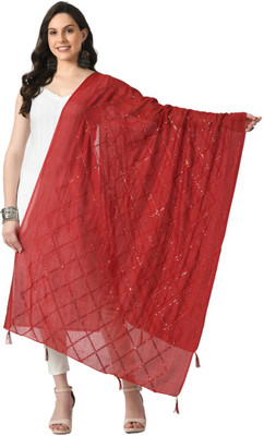 A R SILK DUPATTA HUB Poly Chanderi Self Design Women Dupatta