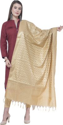 A R SILK Poly Chanderi Self Design Women Dupatta