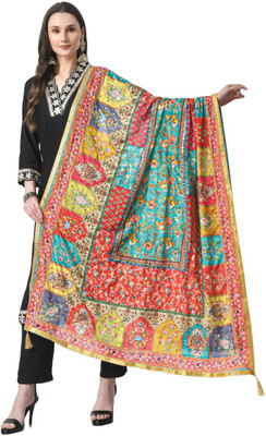 A R SILK DUPATTA HUB Silk Blend Embroidered Women Dupatta