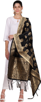 WhisperWeave Art Silk Embroidered Women Dupatta