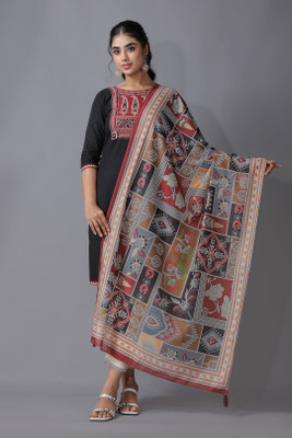 Sukalpa Silk Blend Printed Women Dupatta