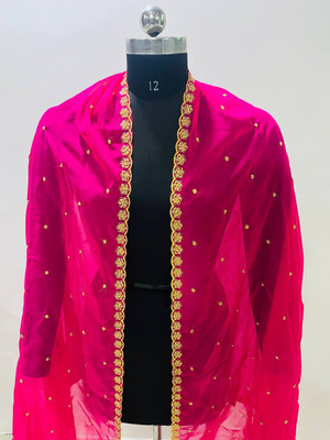 SHOPPTIONS ENTERPRISE Georgette Embroidered Women Dupatta