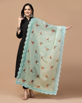 KAHIRAA WHOLETEX Organza Printed Women Dupatta