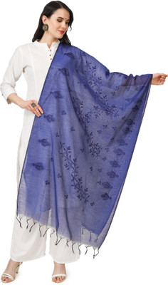 A R SILK Cotton Blend Embroidered Women Dupatta