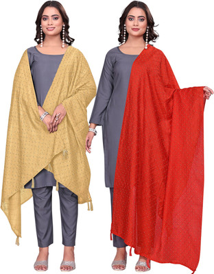 Kemza Cotton Blend Embroidered Women Dupatta