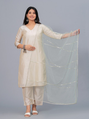 Stylum Net Solid, Embellished Women Dupatta