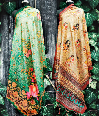 SEIKETSU Art Silk Floral Print Women Dupatta