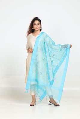 Hella Fashions Poly Chanderi Embroidered Women Dupatta