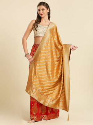 DUPATTA BAZAAR Pure Silk Woven Women Dupatta