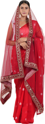 A R SILK DUPATTA HUB Net Embroidered Women Dupatta