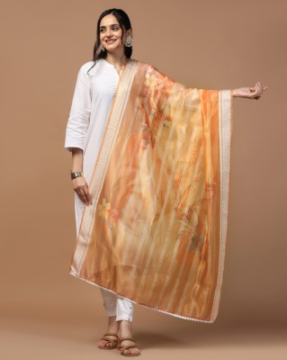 KAHIRAA WHOLETEX Organza Printed Women Dupatta