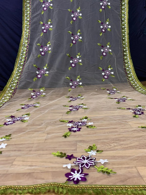 KRISHNAMTRENDS Net Floral Print, Embroidered Women Dupatta